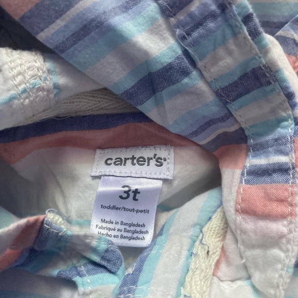 Carter’s boy 3T stripe hoodie long sleeve light weight - Picture 3 of 3